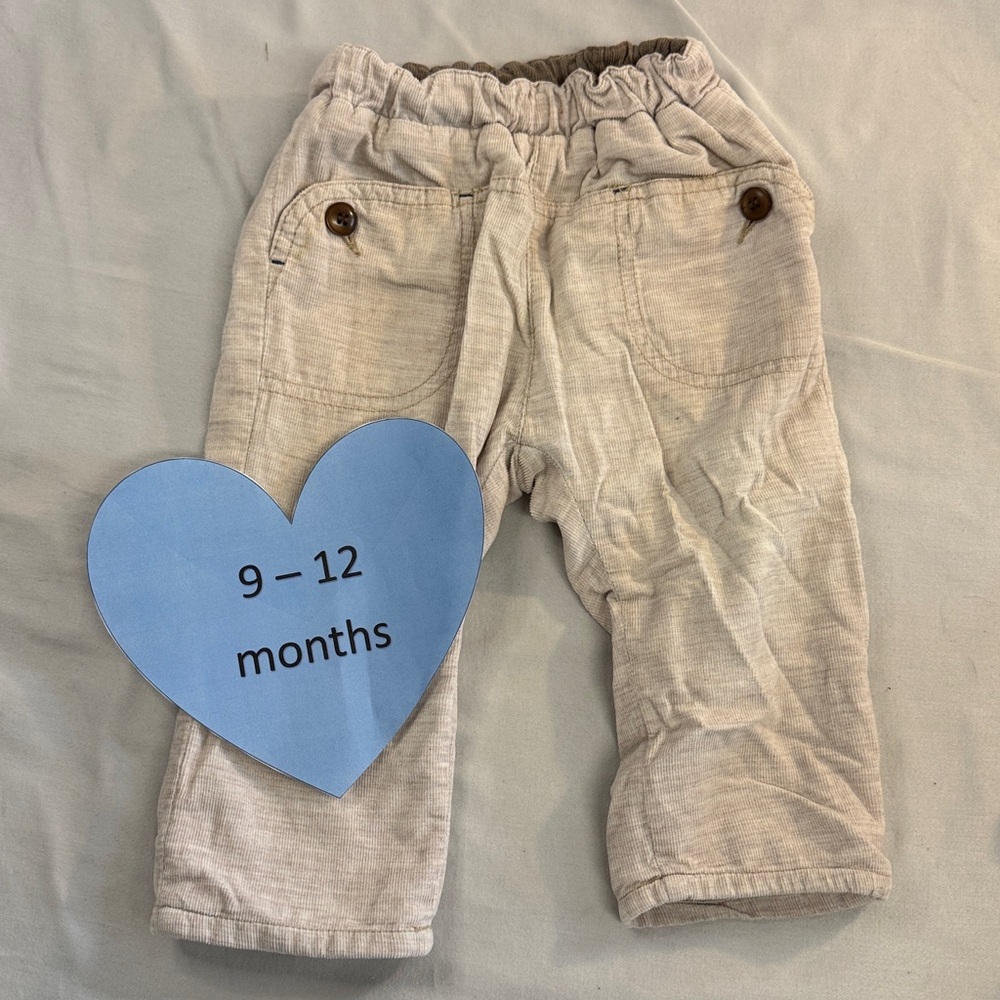 Zara Kids Casual Cream lined corduroy Trousers/pants